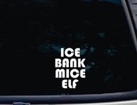 Ice Bank Mice Elf (I Spank Myself) - 3 3/4" x 5" die cut vinyl decal for window, car, truck, tool box - virtually any hard, smooth surface