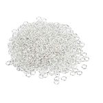 HUIHUIBAO 400 Pieces Open Jump Rings for DIY Craft Necklaces Bracelet Pendant Jewelry Making, Silver (4mm)