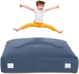 Upgraded Crash Pad for Kids Sensory with Handle,Soft Foam Blocks - Crash Pads for Autistic Children Indoor Jump Climb, Kids Autism Sensory Crash Mat with Anti-Slip Washable Cover (3FT x 4FT)