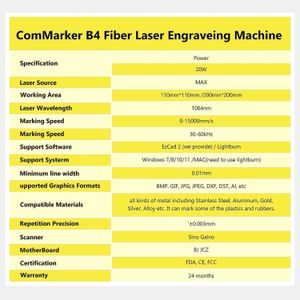 ComMarker B4 100W Fiber Laser Engraver – High Power Metal Marking Machine