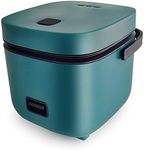 Rice Cooker Small with Steamer Non- Stick Cooking, High-Temperature Protection, One Touch Operation Perfect for 1-2 Person to Cook Rice, Meat, Noodles or Soup (Vintage green)