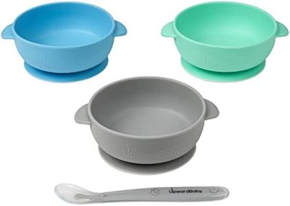 UpwardBaby Silicone Suction Bowls for Baby - Silicone Baby Bowls and Spoons - Baby Food Bowls Suction - Baby Bowl and Spoon Set - Kids Suction Bowls - Silicone Bowls for Toddlers - Kids Silicone Bowls