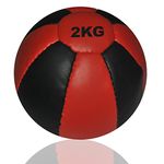 Tima Leather Medicine Ball, 2Kg (Red/Black)