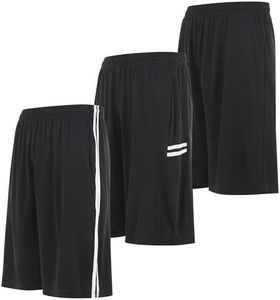 3 Pack Men's Athletic Shorts with Pockets – 9-Inch Gym Workout Shorts for Men Basketball Soccer Sports Training –Up to 3X