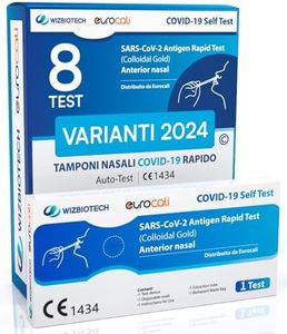 8x Tamponi COVID 19 - Test Nuove Varianti 2024 - Tamponi Rapidi Nasali Certificati per Uso Domestico, Risultato Rapido