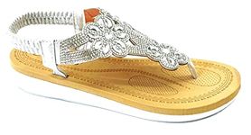 sole london LADIES WOMENS GLITTER DIAMANTE PLATFORM COMFY WEDGE FLATFORM SUMMER SANDALS