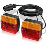 eSynic Trailer Light Set Professional 2pcs 12v Rear Tail Light Trailer Lights Waterproof Brake Indicator Trailer Light Set With 7.5 m Cable Working as Indicator Lights,Tail Rear Lights（E-Mark ）