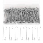 200pcs Christmas Ornament Hooks, 2.4x0.5 inch C Shaped Christmas Tree Ornament Hooks with Storage Box Bendable Metal Hooks Ornament Hangers Hooks for Christmas Decoration (Silver)