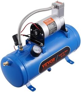 VEVOR 12V Air Compressor with Tank 1.6 Gallon/6 L, Train Horn Air Compressor, 120 psi Working Pressure Onboard Air Compressor System for Train Air Horns, Inflating Tires, Air Mattresses