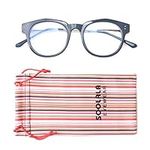 SOOLALA Womens Mens Blue Light Filter Reading Glasses Retro Cat Eye Readers Eyeglasses, Blue, 3.5