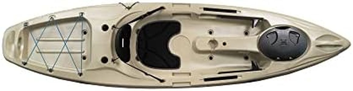 Perception Kayaks Pescador 10 | Sit on Top Fishing Kayak with Front Storage Well | Large Rear Storage and Dual Rod Holders | 10' 6" | Fossil Tan