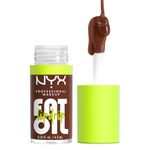 NYX Professional Makeup Lip Gloss, High Shine, Non-Sticky Finish, 12H Hydration, With Squalane, Rapsberry and Cloudberry Oils, Fat Oil Lip Drip, Shade: Livin' The Cream (Creamy Dusty Brown)