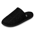 Isotoner Mens Perforated Suedette Mule Slipper