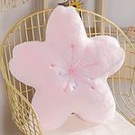 KOCEARFY Cute Sakura Plush Pillow Cherry Blossom Decor Cushion Pillow Flower Pillow Lovely Girls Throw Pillow for Home Sofa Bed Room Kids Room Decoration (Pink Plush Pillow)