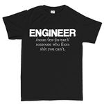 Engineer Engineering Lathe Who Fixes Shit Funny T Shirt M Black