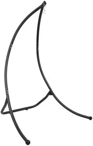 Sunnydaze Outdoor Hammock Chair Stand - Steel Hanging Chair Stand with Curved Legs - Black - 84" H