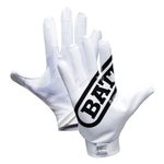 Battle Sports Science Ultra-Stick Receivers Gloves, White/White, Small