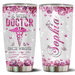 WONWIX Personalized Female Doctor Gifts Tumbler Coffee Mug Travel Cup Water Bottle Gift For Women Wife Daughter Mom Insulated Stainless Steel With Lid 20oz Christmas Birthday Mothers Day Valentine