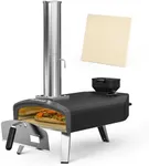 Mimiuo Outdoor Pizza Oven 12" Pellet Pizza Oven with Square Pizza Stone, 12 Inch Portable Pizza Stove for Outside Backyard Camping Picnics