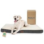 Bedsure Large Dog Bed for Small, Medium, Large Dogs Up to 75 lbs - Orthopedic Egg-Crate Foam with Removable Washable Cover - Water-Resistant Chew-Resistant Pet Mat for Crate, Grey