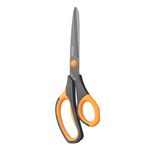 Asdirne Titanium Scissors, Stainless Steel Blades, Soft Grip Handle, Suitable for Households,Offices and Schools, All Purpose, Black/Orange 21.8cm