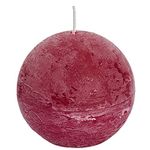 Spaas 6 Rustic Unscented Ball Candles 100 mm, ± 40 Hours, Cardinal Red