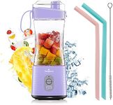 Vaeqozva Portable Blender-Mini Blender Smoothie Maker Small Blender for Shakes and Smoothies,Mini Juicer Blender USB Rechargeable for Travel Sports Camping,4000 mAh Battery,380ML,Purple