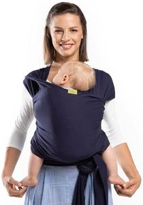 Boba Écharpe de Portage Bébé, Navy Blue- Original Écharpe Porte Bébé pour les Nouveau-nés et les Enfants jusqu'à 15kg - Mains-Libres Echarpe Portage Sling Bébé - Elastique Echarpes de Portage