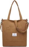 Makukke Corduroy Totes Bag Women - Shoulder Hobo Bag Handbags Crossbody Bag Big Capacity Shopping Purses, Coffee, Large, Corduroy Tote Bag