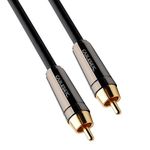 CABLESETC Pro Series 1 RCA Male to 1 RCA Male Digital S/PDIF Coaxial Cable for Subwoofer, Power Amplifier to AVR, RCA to RCA Cable, 99.999% Copper, Gold Plated Plugs (5 meters)