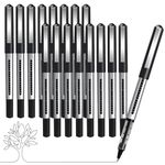 Surcotto Rollerball Pens, Black Gel Pens, 0.5mm Liquid Ink Quick-Drying Ballpoint Pens, Writing Pens for Adult Writing, Note Taking, School or Office 16 PCS