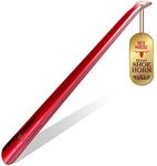 Long Shoe Horn - 16" Shoe Horn Long Handle Wear Shoe Helper - Cherry Red - Red Moose
