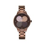 Titan Women's Brown Dial & Band Allure Analog Metal Watch: Floral Mosaic Dial & Sleek Strap-NS2648QM01