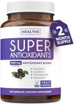 Super Antioxidants Supplement - Powerful Super Food Antioxidant Daily Blend - Acai Berry, Goji, Pomegranate & Trans Resveratrol - Herbal and Fruit Formula For Women and Men - Skin Care - 120 Capsules