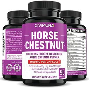 Horse Chestnut Capsules 5050mg - Horse Chestnut, Butcher's Broom Root, Cayenne Pepper - 3 Months Supply