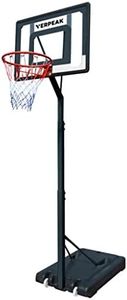 Verpeak Basketball Hoop Stand System Indoor Outdoor Up to 2.6m Height Adjustable Design, Comes with Backboard Ring and Net, Suitable for Teenagers & Adults. Portable Wheels Base Transport.