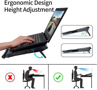 Laptop Cooling Pad with 6 Fans – Adjustable Cooling Stand