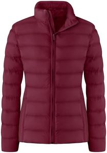 ZSHOW Women's Winter Coat Lightweight Packable Puffer Jacket Windproof Outerwear Coat (Wine Red,XL)