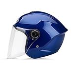 LIONCIANO Adult Motorcycle Helmet Stylish Half Open Helmet With Goggles Motorbike Helmet Impack Restance Ventilation Helmet To Protect The Road Safety Of User(Blue)