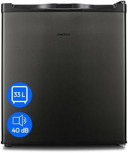 MEDION Mini Gefrierschrank (33 Liter Nutzinhalt, 51cm hoch, höhenverstellbare Füße, Griffmulde, manuelle Temperatureinstellung, Stern-Einstufung 4 Sterne, MD37675) grau