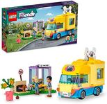 LEGO Friends Dog Rescue Van Building Toy 41741 Mobile Rescue Center Pretend Play Set, Gift Idea for Animal-Loving Kids Girls Boys Age 6+ Featuring Nova and Dr. Marlon Mini-Dolls, Dog Figure, Toy Van