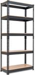 HOMEDANT Metal Shelving Unit with Laminated Clean Board Adjustable Garage Storage Utility Rack Heavy Duty Shelves Organization Multipurpose Shelf Warehouse Basement 28" W x 12.3" D x 59.5" H…