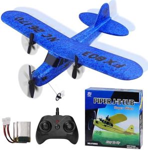 Henakmsl Avion Télécommandé, 2CH 2.4 GHz Avion RC FX803, Avion Radiocommandé RTF pour Débutants/Enfants/Adultes, Jouet Avion Recharge USB, Bleu