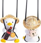 Frienda Swinging Duck Car Hanging Ornament Cute Swinging Duck Car Pendant Flying Duck Auto Decoration Swinging Rear View Mirror Accessories for Car Mirror Auto (Funny Style)