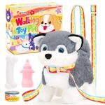 Tagitary Plush Toy Electronic Dog Toys for Kids,Interactive Pet Puppy Walking,Barking and Tail Wagging,Fake Dog Toy with Leash,Easter Christmas Birthday Gift for Toddlers Kids