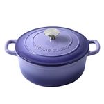 EDGING CASTING Enameled Cast Iron Covered Dutch Oven with Dual Handle (5QT, Purple)