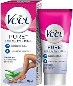 Veet Pure Hair Removal Cream for Women with No Ammonia Smell, Sensitive Skin - 50 g | Suitable for Legs, Underarms, Bikini Line, Arms | 2x Longer Lasting Smoothness than Razors