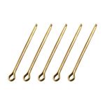 sourcing map Split Cotter Pin - 3mm x 50mm (1/8 Inch x 1 31/32 Inch) Solid Brass 2-Prongs Gold Tone Fastener Clip Key 5Pcs