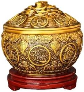BPBYZY Chinese Feng Shui Money Cornucopia Good Luck Wealth Treasure Bowl Cornucopia Yuan Bao Prosperity Figurine Decorations for Home Office Housewarming Gift (Small)