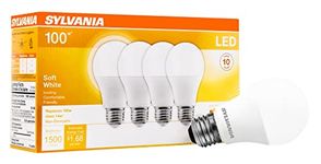 Sylvania Home Lighting 78101 Sylvania, 100W Equivalent, Led Light Bulb, A19 Lamp, 4 Pack, Efficient 14W, Soft White 2700K